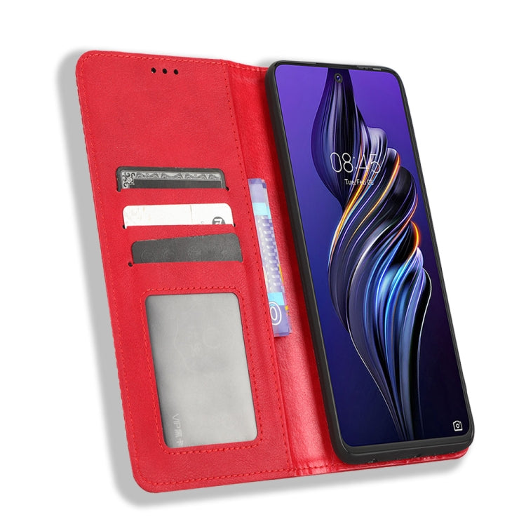For Tecno Pova3 Magnetic Buckle Retro Texture Leather Phone Case