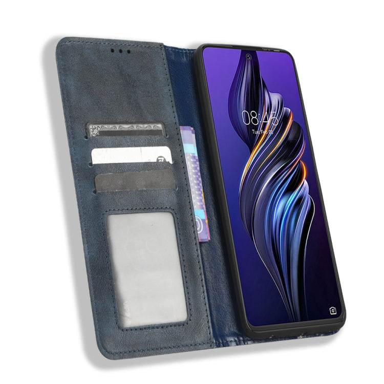 For Tecno Pova3 Magnetic Buckle Retro Texture Leather Phone Case