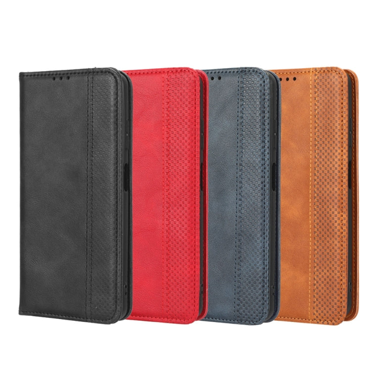 For Tecno Pova3 Magnetic Buckle Retro Texture Leather Phone Case