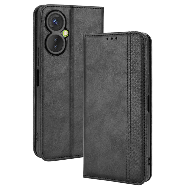 For Tecno Spark 9 Pro Magnetic Buckle Retro Texture Leather Phone Case
