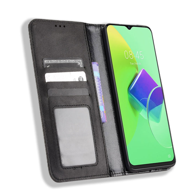 For Tecno Spark 9 Pro Magnetic Buckle Retro Texture Leather Phone Case
