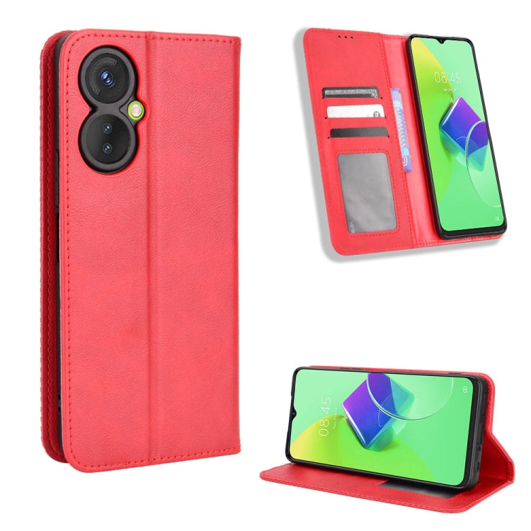 For Tecno Spark 9 Pro Magnetic Buckle Retro Texture Leather Phone Case