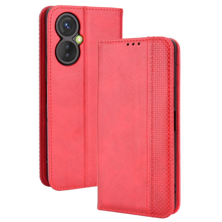 For Tecno Spark 9 Pro Magnetic Buckle Retro Texture Leather Phone Case