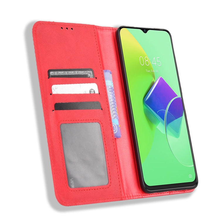 For Tecno Spark 9 Pro Magnetic Buckle Retro Texture Leather Phone Case