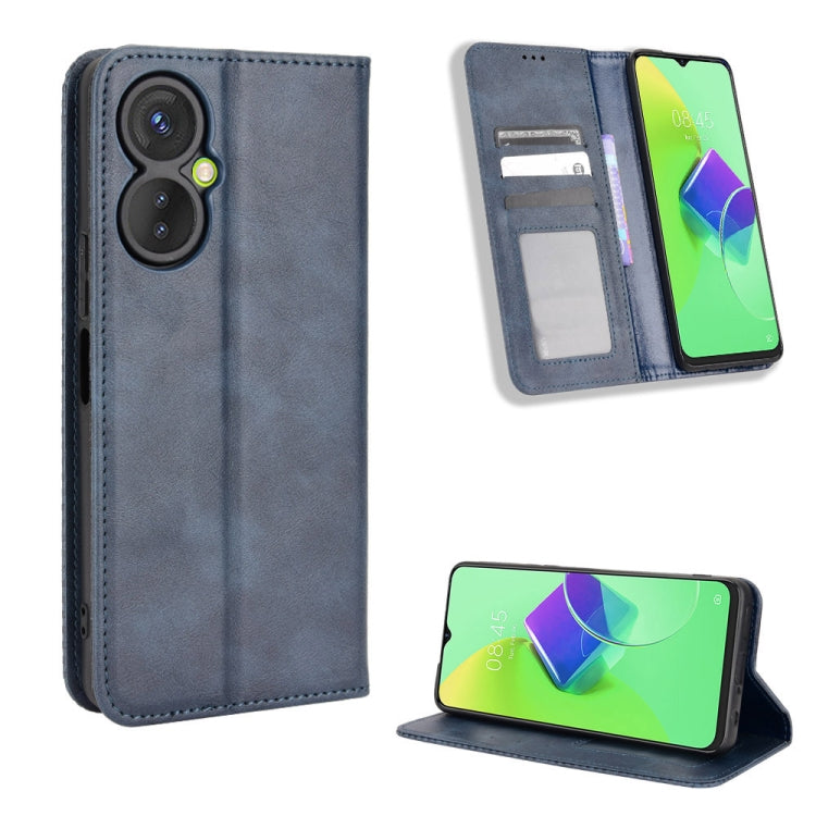 For Tecno Spark 9 Pro Magnetic Buckle Retro Texture Leather Phone Case