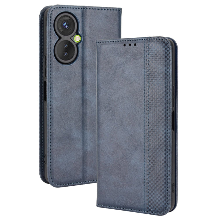 For Tecno Spark 9 Pro Magnetic Buckle Retro Texture Leather Phone Case