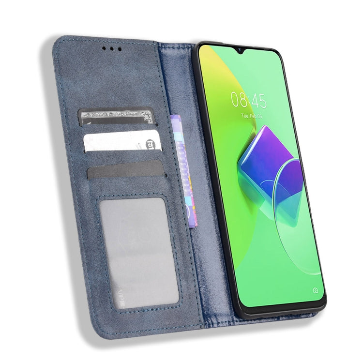 For Tecno Spark 9 Pro Magnetic Buckle Retro Texture Leather Phone Case