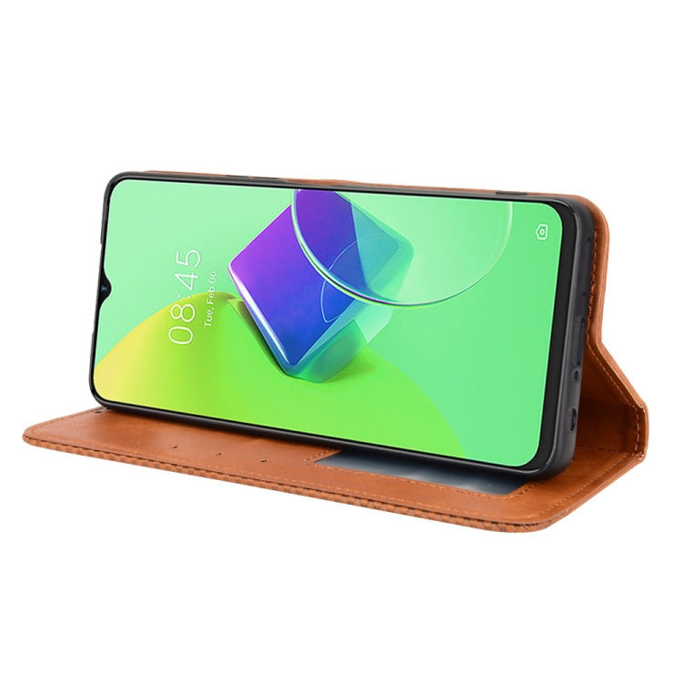 For Tecno Spark 9 Pro Magnetic Buckle Retro Texture Leather Phone Case