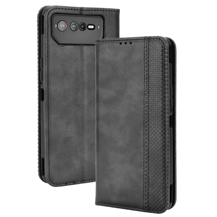 For ASUS ROG Phone 6 / 6 Pro Magnetic Buckle Retro Texture Leather Phone Case