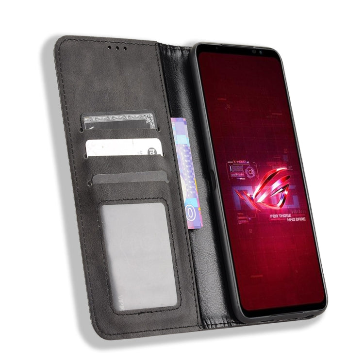For ASUS ROG Phone 6 / 6 Pro Magnetic Buckle Retro Texture Leather Phone Case