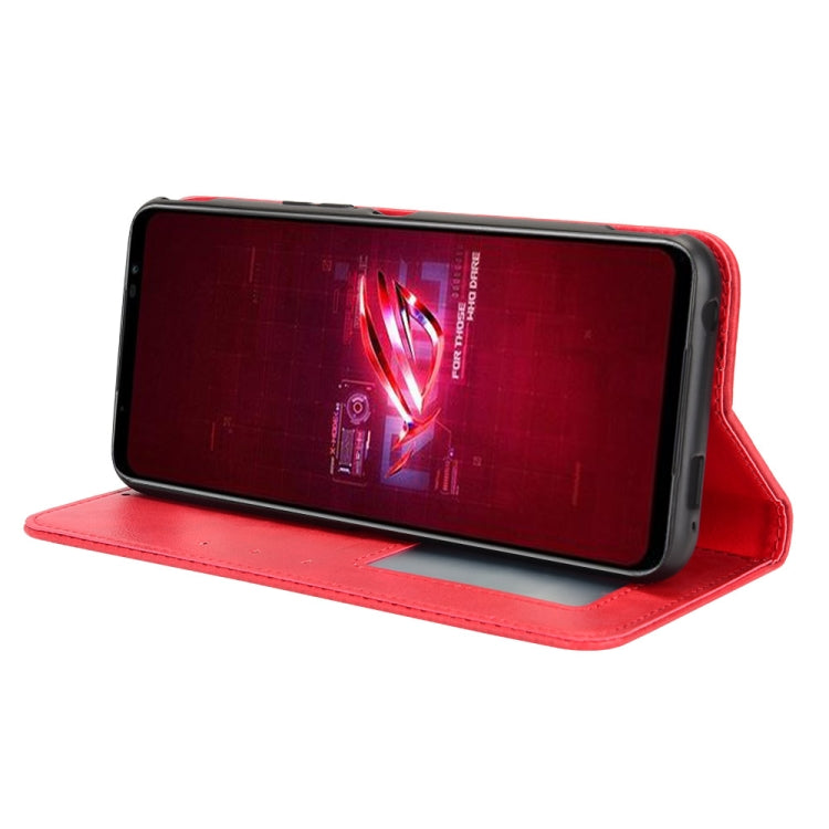For ASUS ROG Phone 6 / 6 Pro Magnetic Buckle Retro Texture Leather Phone Case