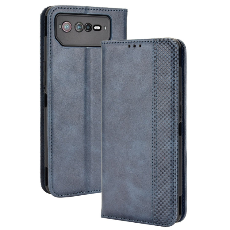 For ASUS ROG Phone 6 / 6 Pro Magnetic Buckle Retro Texture Leather Phone Case