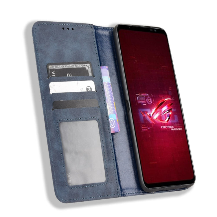 For ASUS ROG Phone 6 / 6 Pro Magnetic Buckle Retro Texture Leather Phone Case