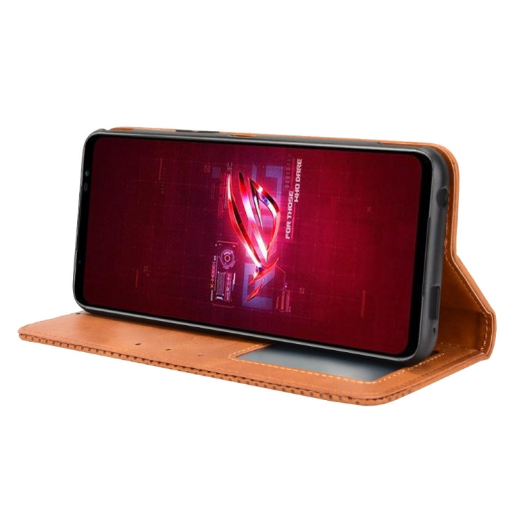 For ASUS ROG Phone 6 / 6 Pro Magnetic Buckle Retro Texture Leather Phone Case