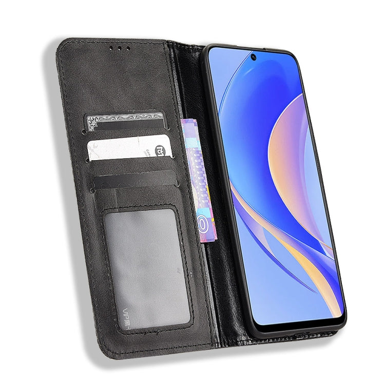For Huawei nova Y90 Magnetic Buckle Retro Texture Leather Phone Case