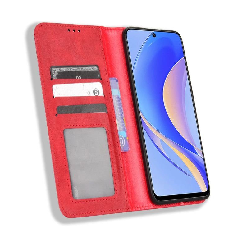 For Huawei nova Y90 Magnetic Buckle Retro Texture Leather Phone Case