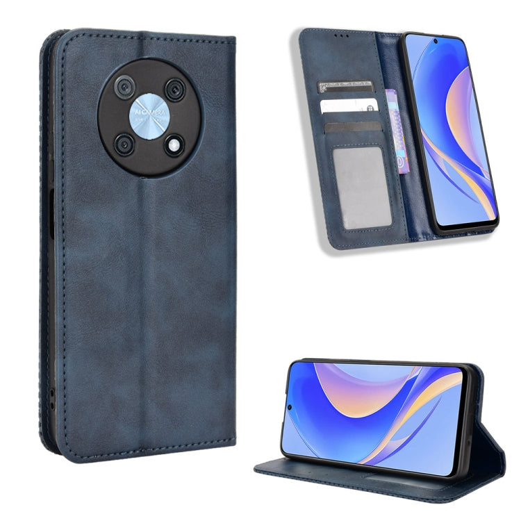 For Huawei nova Y90 Magnetic Buckle Retro Texture Leather Phone Case