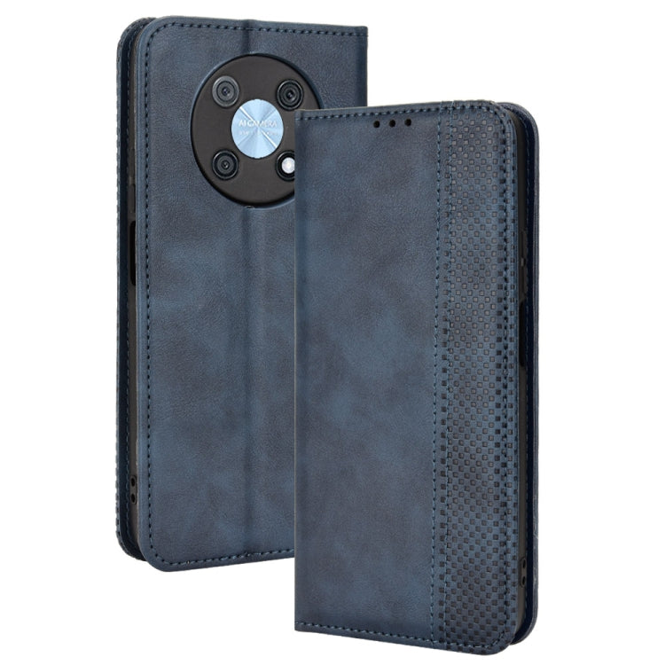 For Huawei nova Y90 Magnetic Buckle Retro Texture Leather Phone Case
