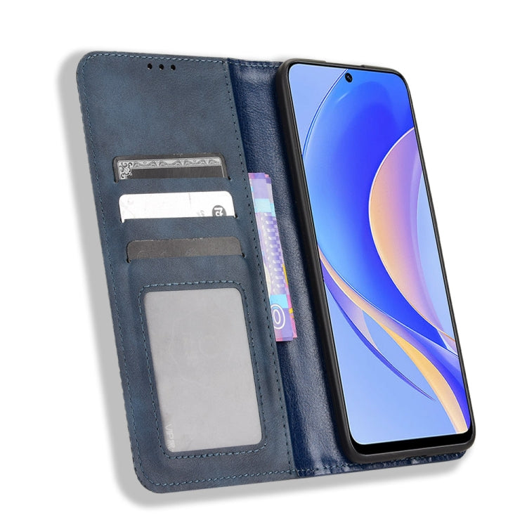 For Huawei nova Y90 Magnetic Buckle Retro Texture Leather Phone Case