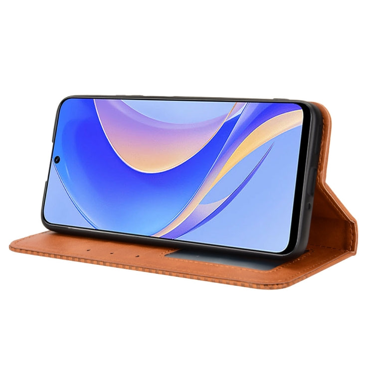 For Huawei nova Y90 Magnetic Buckle Retro Texture Leather Phone Case