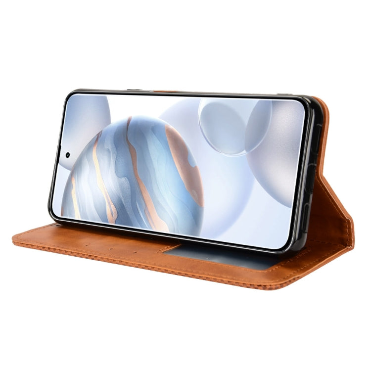 For Cubot X50 Magnetic Buckle Retro Texture Leather Phone Case