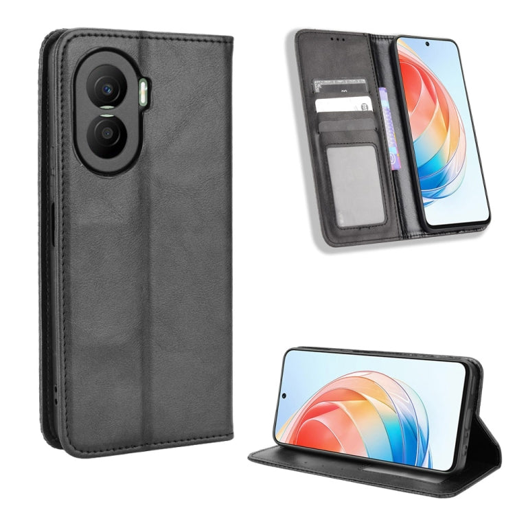 For Honor X40i Magnetic Buckle Retro Texture Leather Phone Case