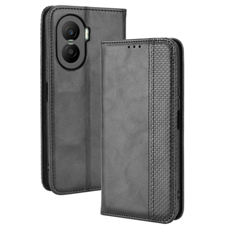 For Honor X40i Magnetic Buckle Retro Texture Leather Phone Case