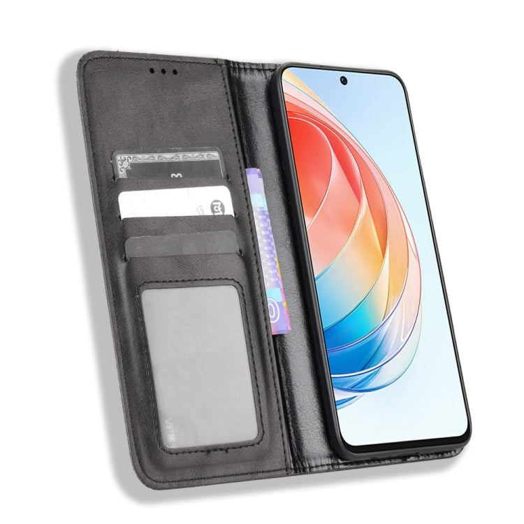 For Honor X40i Magnetic Buckle Retro Texture Leather Phone Case