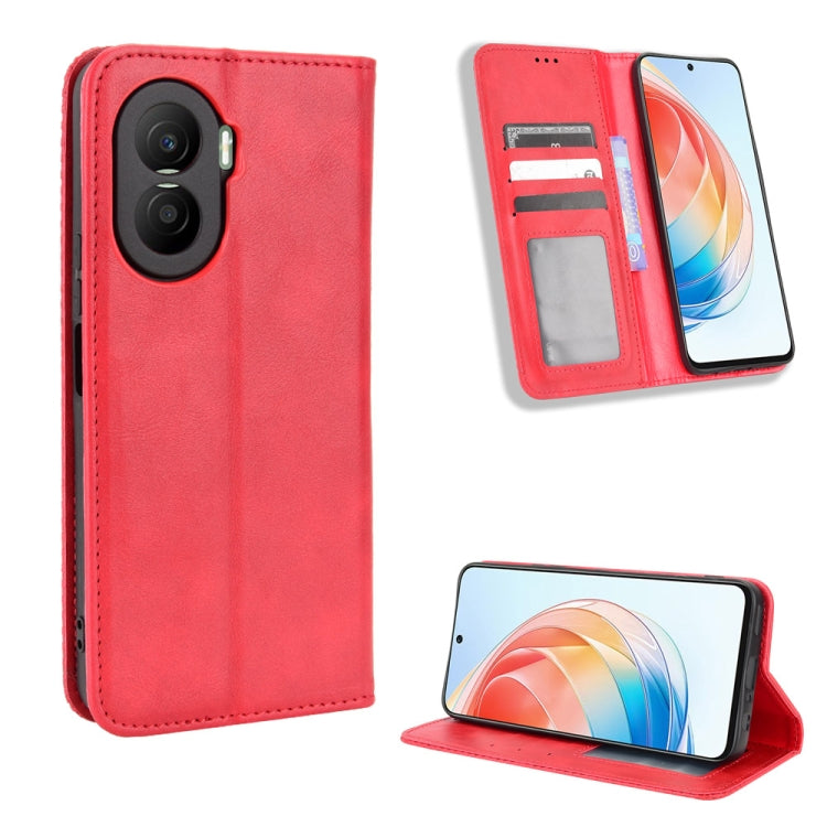 For Honor X40i Magnetic Buckle Retro Texture Leather Phone Case