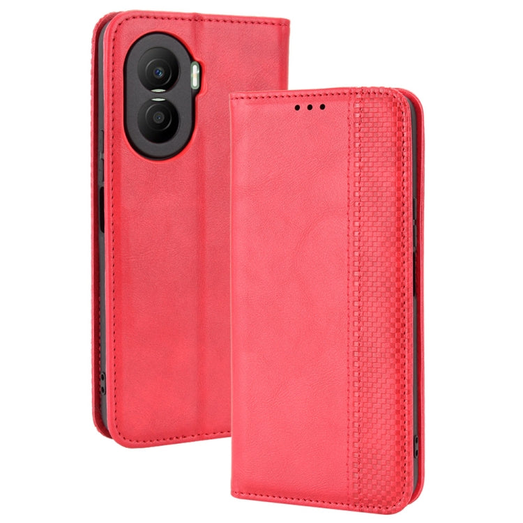 For Honor X40i Magnetic Buckle Retro Texture Leather Phone Case