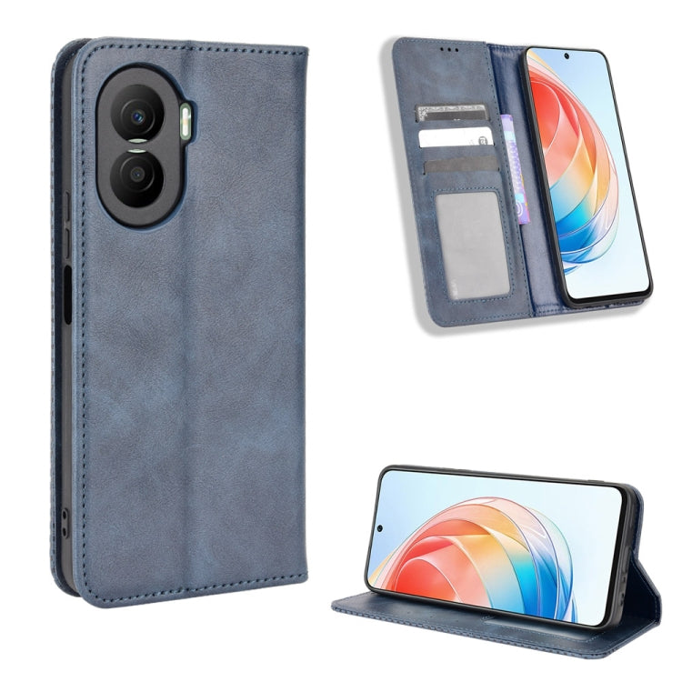For Honor X40i Magnetic Buckle Retro Texture Leather Phone Case