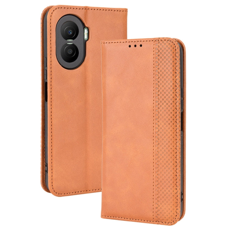 For Honor X40i Magnetic Buckle Retro Texture Leather Phone Case