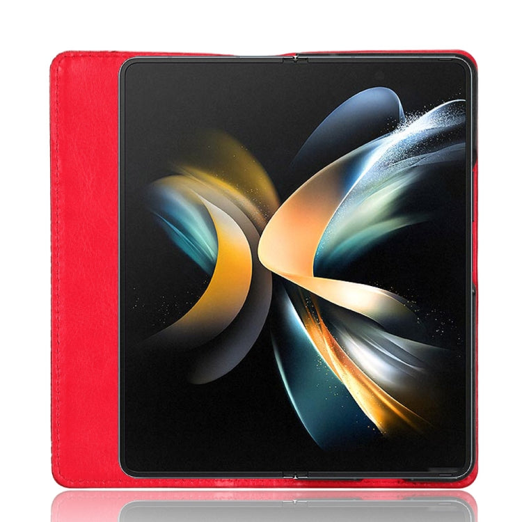 For Samsung Galaxy Z Fold4 5G Magnetic Buckle Retro Texture Leather Phone Case