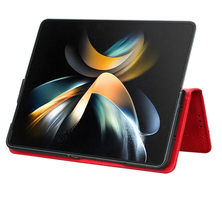 For Samsung Galaxy Z Fold4 5G Magnetic Buckle Retro Texture Leather Phone Case