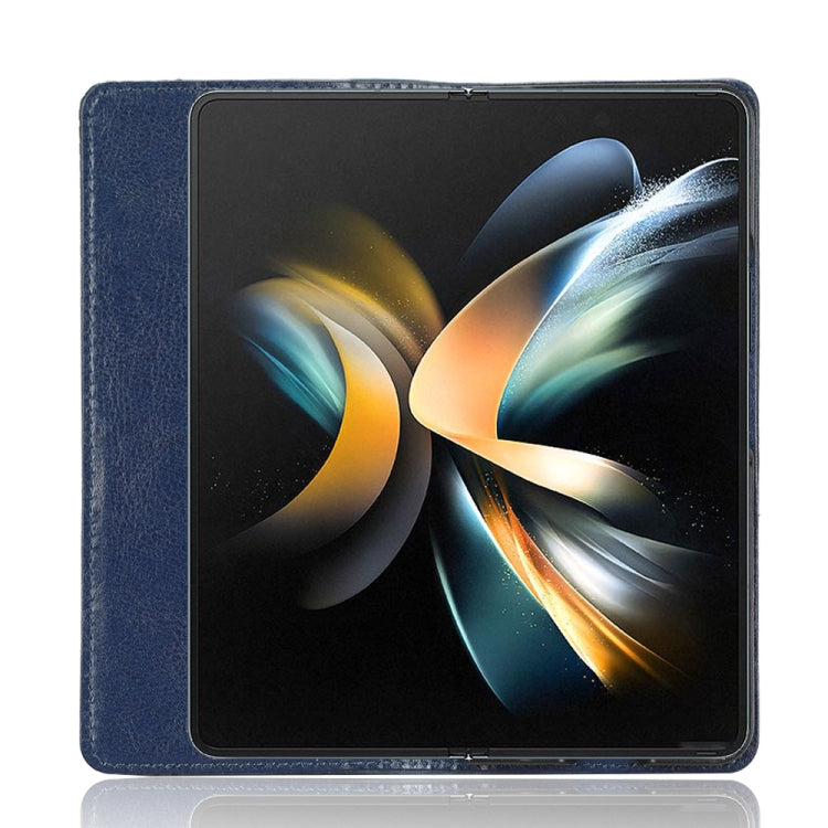 For Samsung Galaxy Z Fold4 5G Magnetic Buckle Retro Texture Leather Phone Case