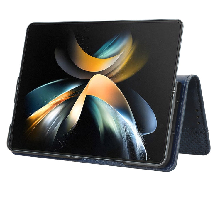 For Samsung Galaxy Z Fold4 5G Magnetic Buckle Retro Texture Leather Phone Case
