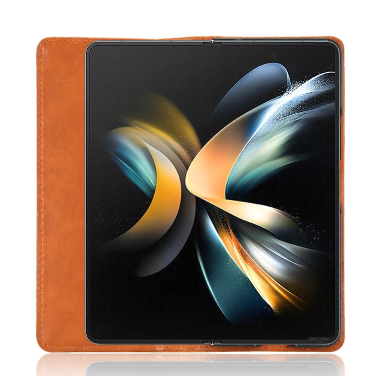For Samsung Galaxy Z Fold4 5G Magnetic Buckle Retro Texture Leather Phone Case