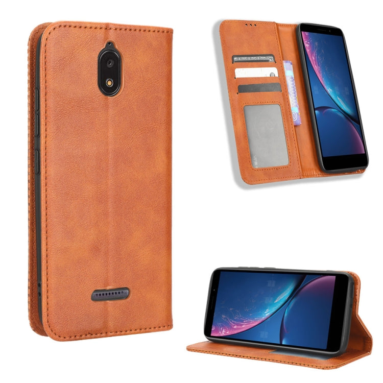For HotPepper Serrano3 Magnetic Buckle Retro Texture Leather Phone Case