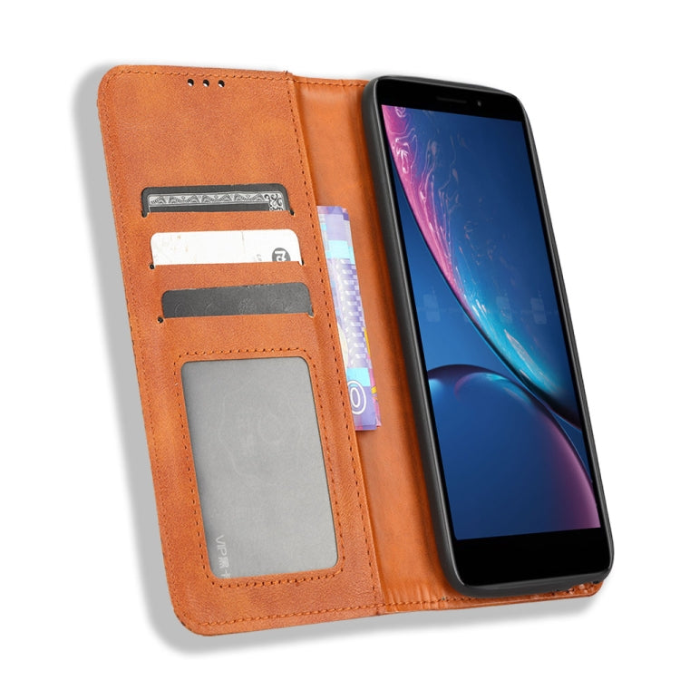 For HotPepper Serrano3 Magnetic Buckle Retro Texture Leather Phone Case