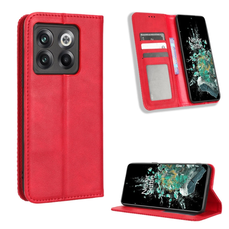 For OnePlus 10T 5G / Ace Pro 5G Magnetic Buckle Retro Texture Leather Phone Case