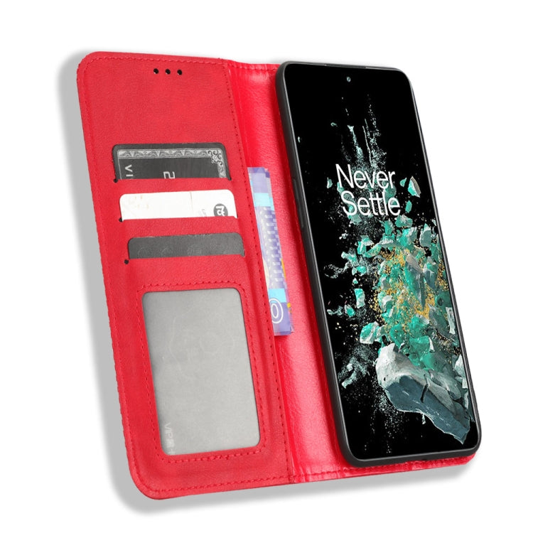 For OnePlus 10T 5G / Ace Pro 5G Magnetic Buckle Retro Texture Leather Phone Case
