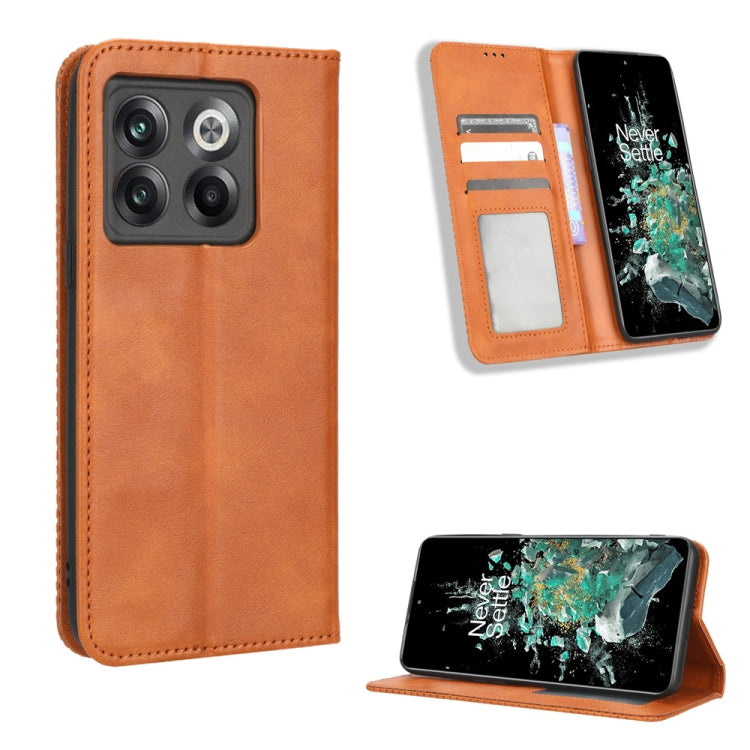 For OnePlus 10T 5G / Ace Pro 5G Magnetic Buckle Retro Texture Leather Phone Case