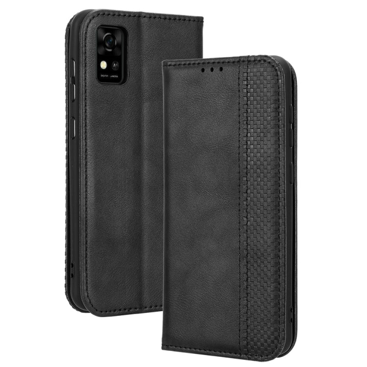 For ZTE Avid 589 Z5158 Magnetic Buckle Retro Texture Leather Phone Case