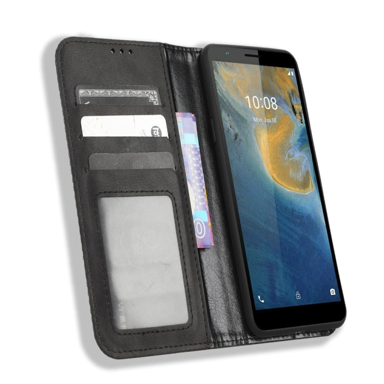 For ZTE Avid 589 Z5158 Magnetic Buckle Retro Texture Leather Phone Case
