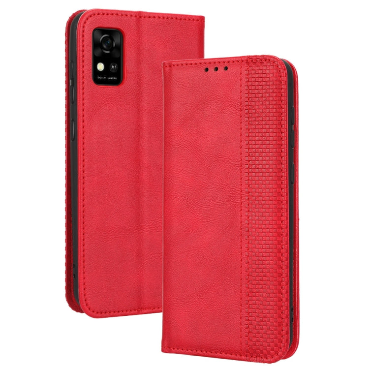 For ZTE Avid 589 Z5158 Magnetic Buckle Retro Texture Leather Phone Case