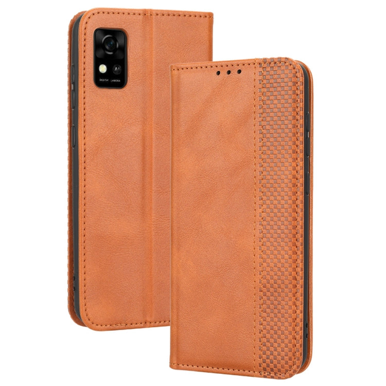 For ZTE Avid 589 Z5158 Magnetic Buckle Retro Texture Leather Phone Case