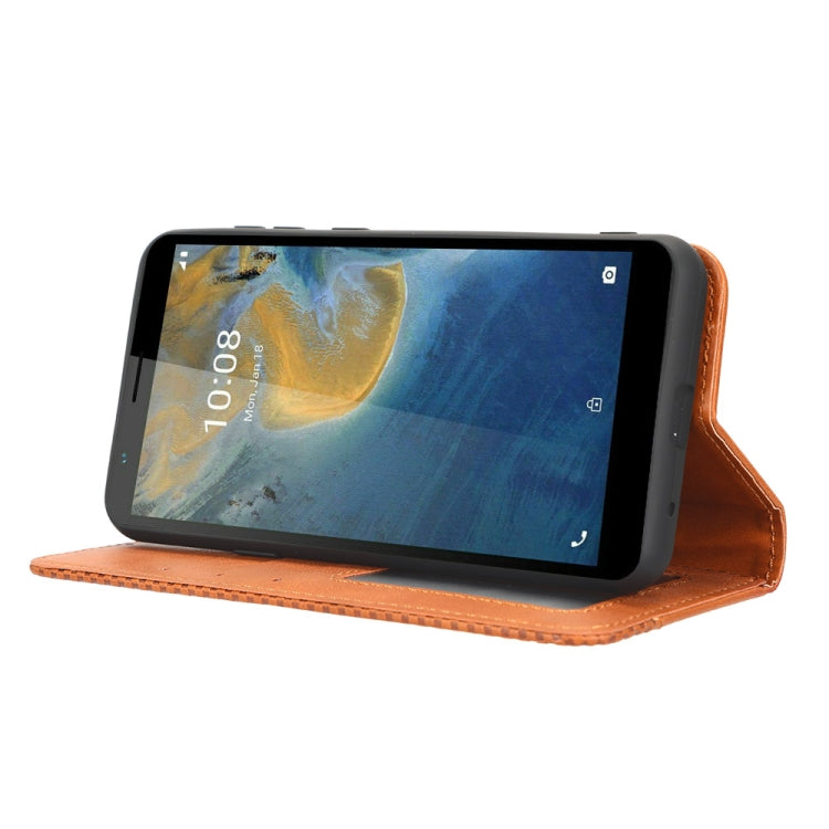 For ZTE Avid 589 Z5158 Magnetic Buckle Retro Texture Leather Phone Case