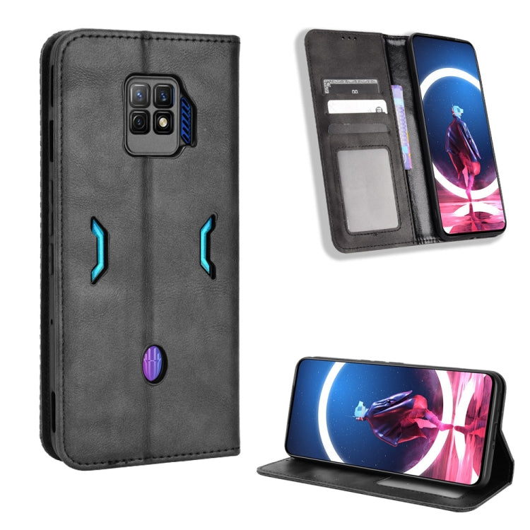 For ZTE Nubia Red Magic 7S Pro Magnetic Buckle Retro Texture Leather Phone Case