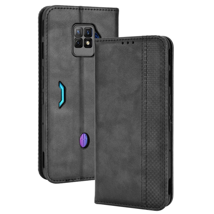 For ZTE Nubia Red Magic 7S Pro Magnetic Buckle Retro Texture Leather Phone Case