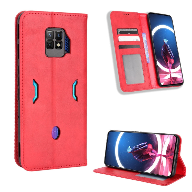 For ZTE Nubia Red Magic 7S Pro Magnetic Buckle Retro Texture Leather Phone Case